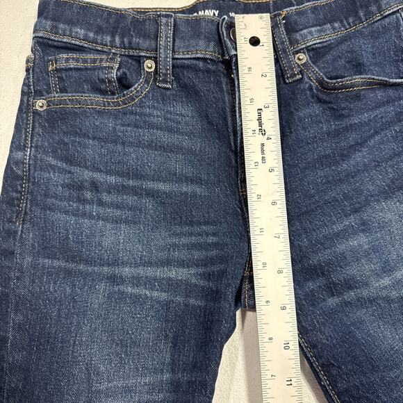 Old Navy Kids 360 Stretch Slim Jeans Boys Size 10 Distressed Blue Denim - Picture 10 of 13